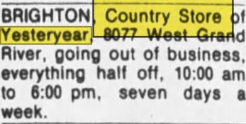 Country Store of Yesteryear (History Town) - April 1982 Going Out Of Business (newer photo)